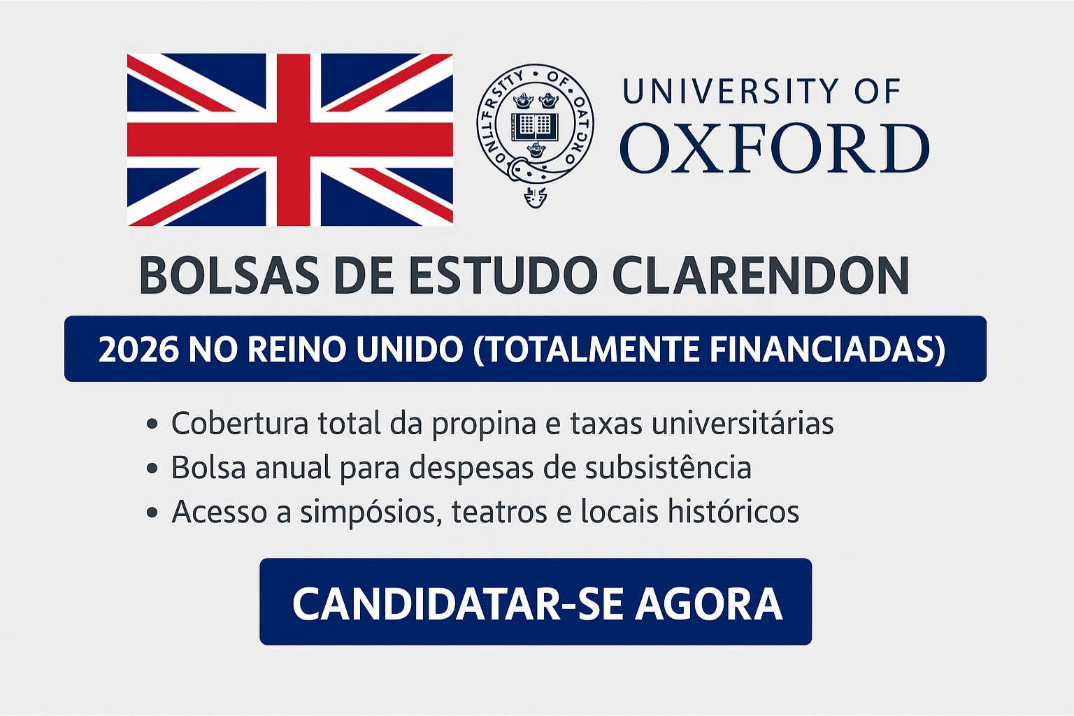 Bolsas de Estudos Clarendon da Oxford