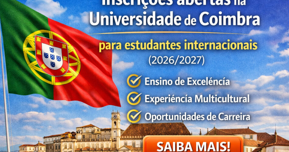 Inscrições abertas na Universidade de Coimbra