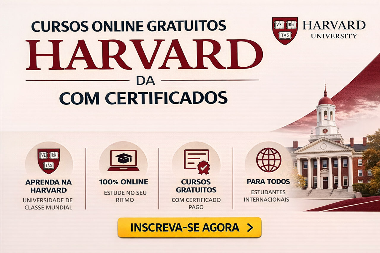 You are currently viewing Cursos Online Gratuitos da Harvard com Certificados: Inscrições Abertas para Estudantes Internacionais