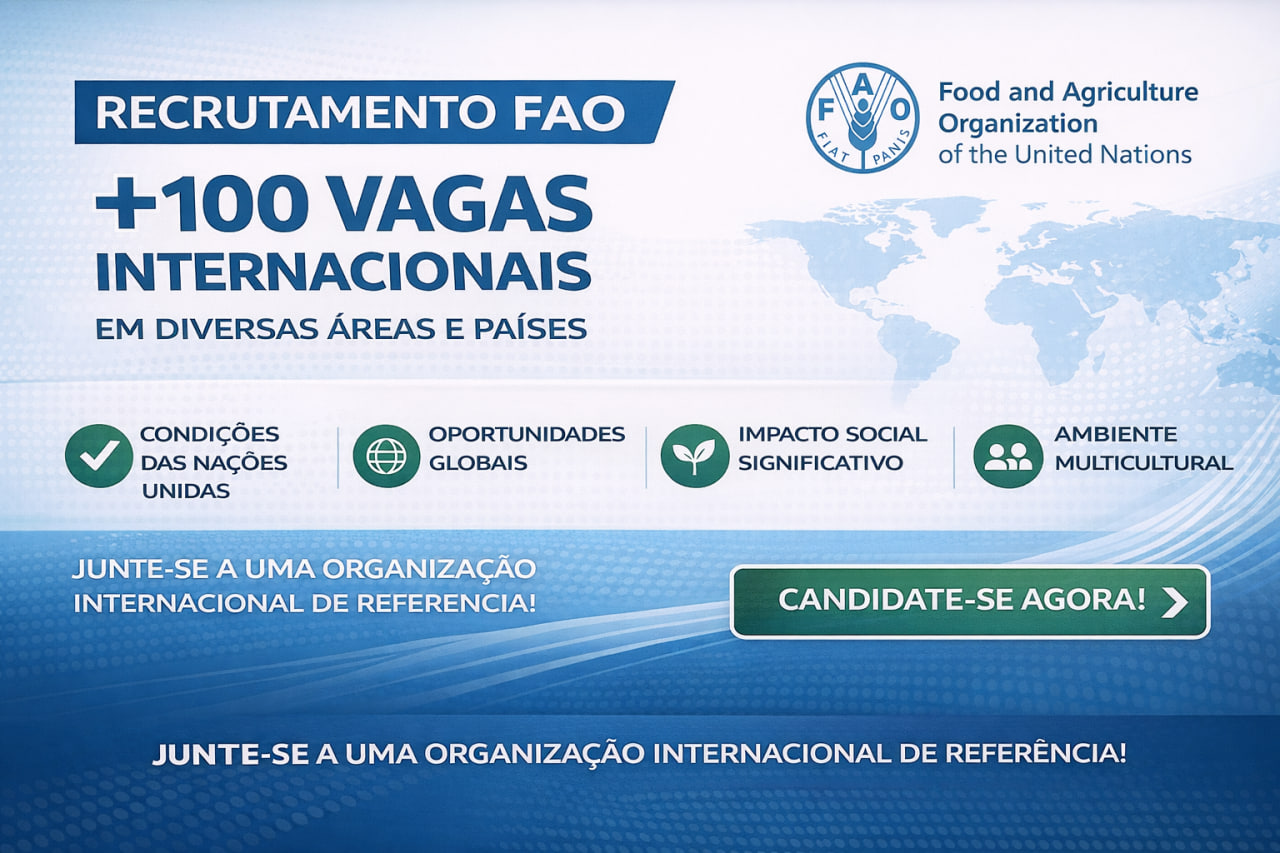 You are currently viewing Recrutamento FAO: Mais de 100 Vagas Internacionais em Diversas Áreas e Países