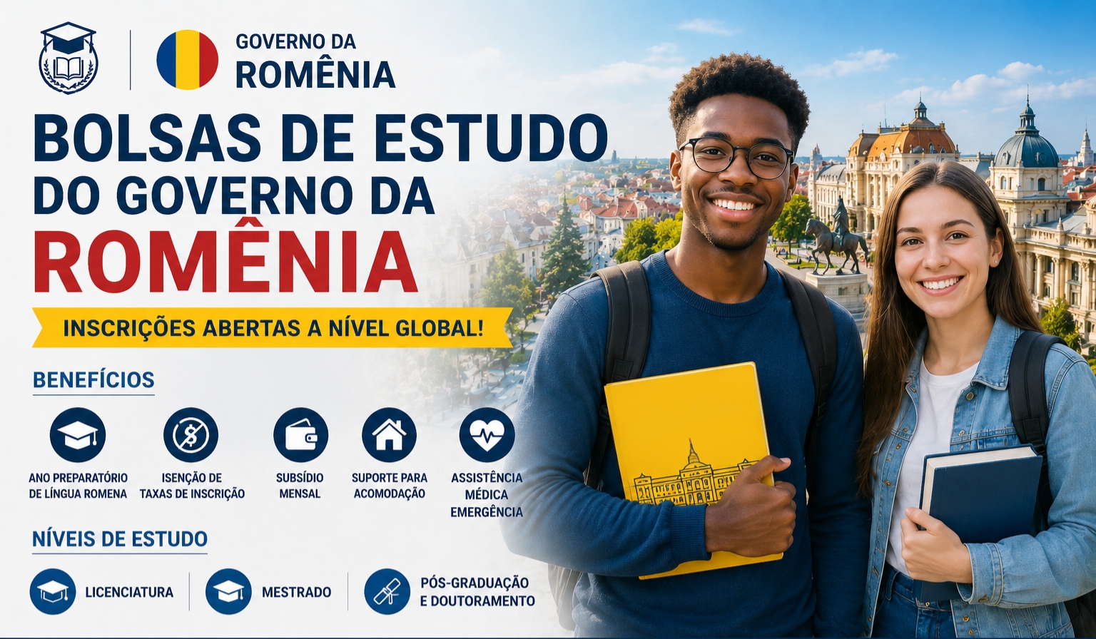 You are currently viewing Bolsas de Estudo do Governo da Romênia: Inscrições Abertas a nível global