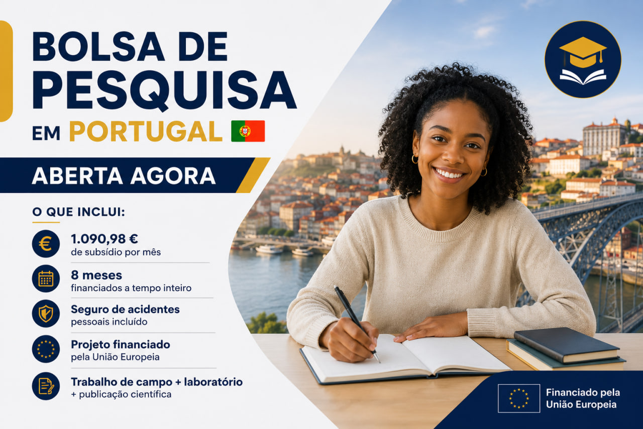 You are currently viewing Bolsa de Pesquisa AQUA 2026 – Portugal (Subsídio mensal de 1.090 €)